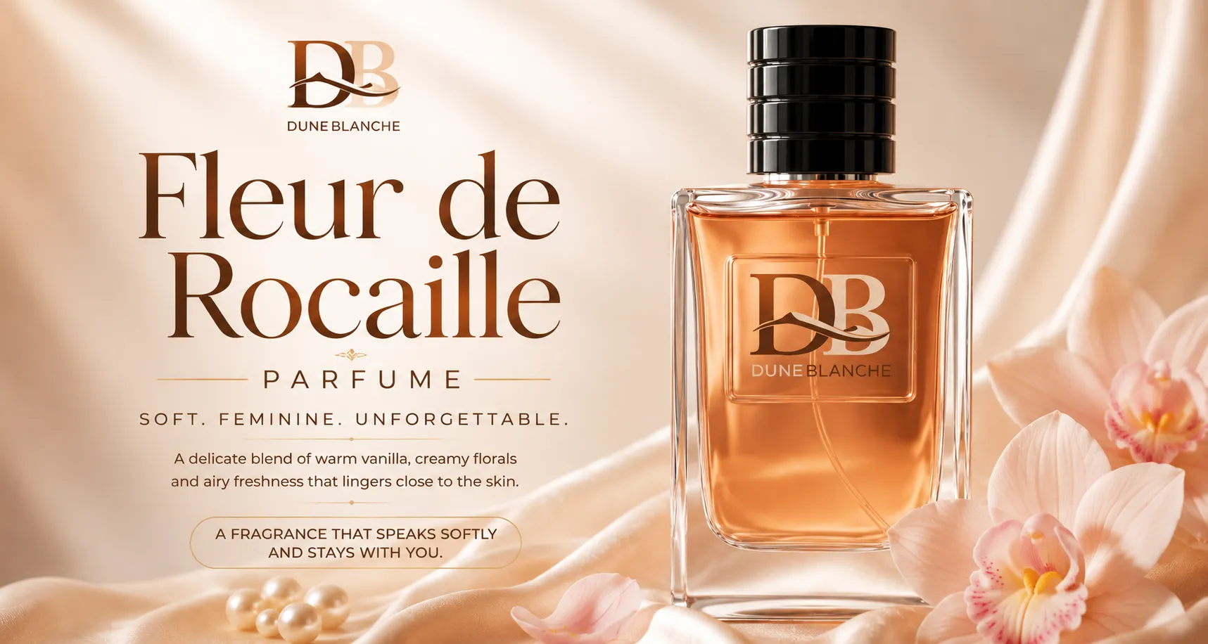 Fleur de Rocaille Perfume – Soft Vanilla Fragrance for Women | Dune Blanche