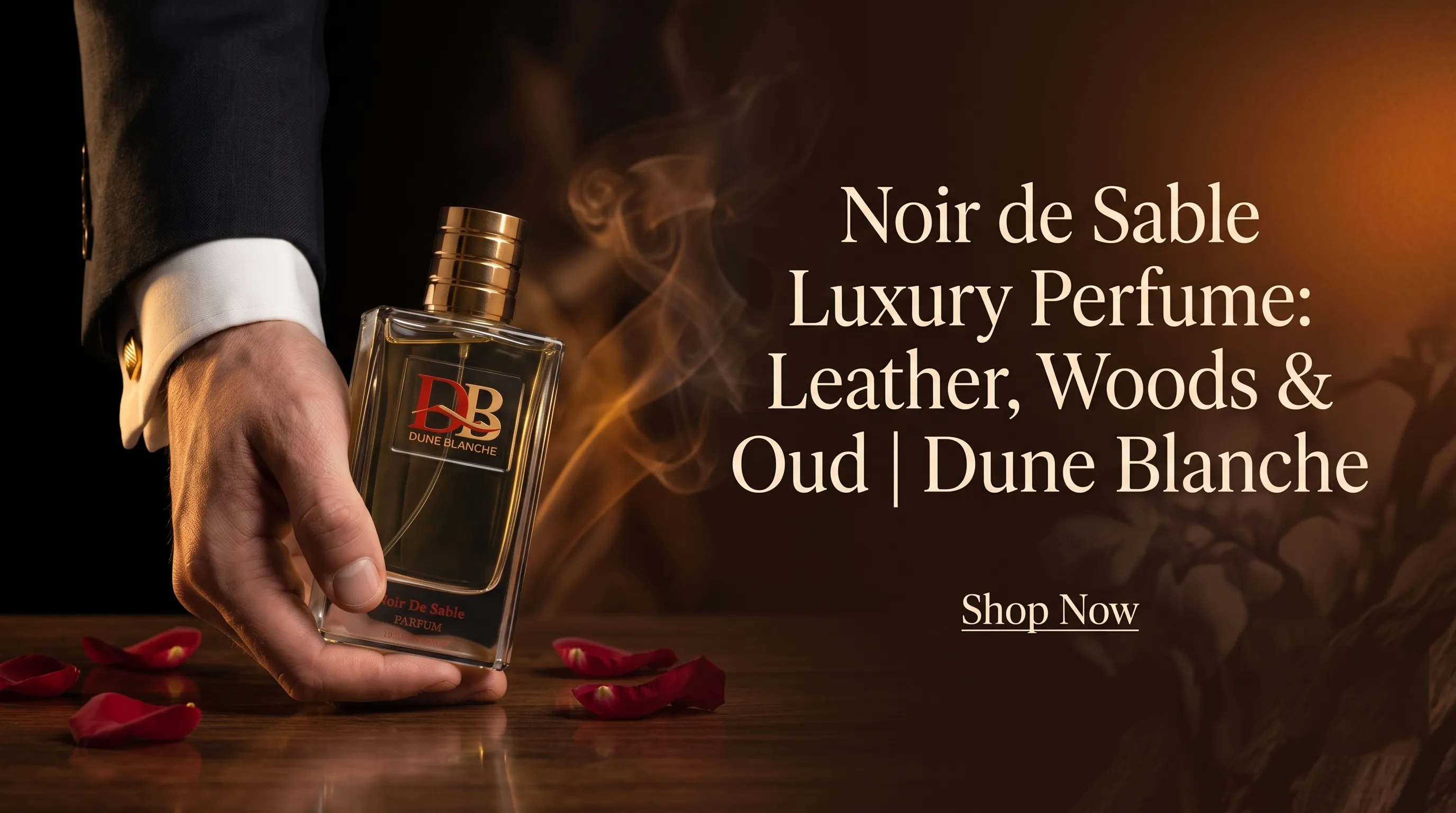Noir de Sable Luxury Perfume: Leather, Woods & Oud | Dune Blanche